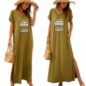 California Ocean Surfing T-shirt Dress